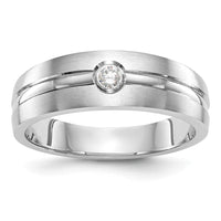 Load image into Gallery viewer, 14K White Gold Bezel 1/15 carat Diamond Complete Men&#39;s Band
