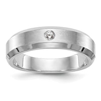 Load image into Gallery viewer, 14K White Gold Bezel 1/20 carat Diamond Complete Men&#39;s Band
