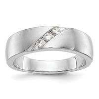 Load image into Gallery viewer, 14K White Gold 3-Stone  1/5 carat Diamond Complete Men&#39;s Band
