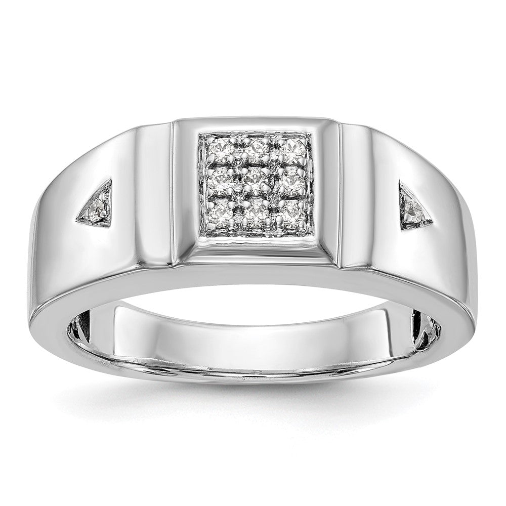 14K White Gold 1/8 carat Diamond Complete Men's Band