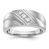 Load image into Gallery viewer, 14K White Gold 3-Stone 1/6 carat Diamond Complete Men&#39;s Band
