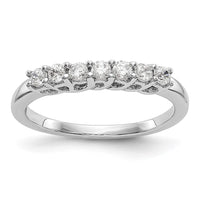 Load image into Gallery viewer, 14K White Gold 7-Stone Shared Prong 1/3 carat Complete Round Diamond Band
