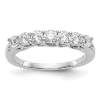 Load image into Gallery viewer, 14K White Gold 7-Stone Shared Prong 7/8 carat Complete Round Diamond Band
