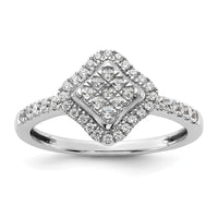Load image into Gallery viewer, 14k White Gold Complete Cluster Engagement Ring
