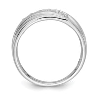 Load image into Gallery viewer, 14k White Gold 5-Stone Polished and Satin 3/8 carat Diamond Complete Men&#39;s Ring
