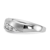 Load image into Gallery viewer, 14k White Gold 5-Stone Polished and Satin 3/8 carat Diamond Complete Men&#39;s Ring
