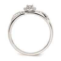 Load image into Gallery viewer, 14K White Gold Halo AA Quality 1/8 carat Diamond Trio Complete Engagement Ring
