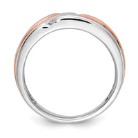Load image into Gallery viewer, 14k White and Rose Gold 5-Stone 1/5 carat Diamond Complete Men&#39;s Band
