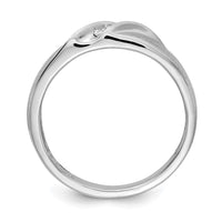 Load image into Gallery viewer, 14k White Gold 3-Stone Satin 1/10 carat Diamond Complete Men&#39;s Ring
