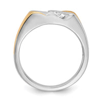 Load image into Gallery viewer, 14k Two-tone 3-Stone 3/8 carat Diamond Complete Men&#39;s Ring
