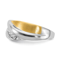 Load image into Gallery viewer, 14k Two-tone 7-Stone 1/3 carat Diamond Complete Men&#39;s Ring
