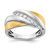 Load image into Gallery viewer, 14k Two-tone 7-Stone 1/3 carat Diamond Complete Men&#39;s Ring
