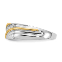 Load image into Gallery viewer, 14k Two-tone 7-Stone 1/4 carat Diamond Complete Men&#39;s Ring, SATIN: UP&amp;DOWN
