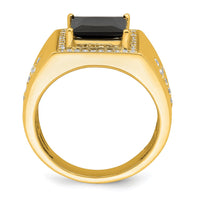 Load image into Gallery viewer, 14k Onyx and Diamond Cross Mens Ring
