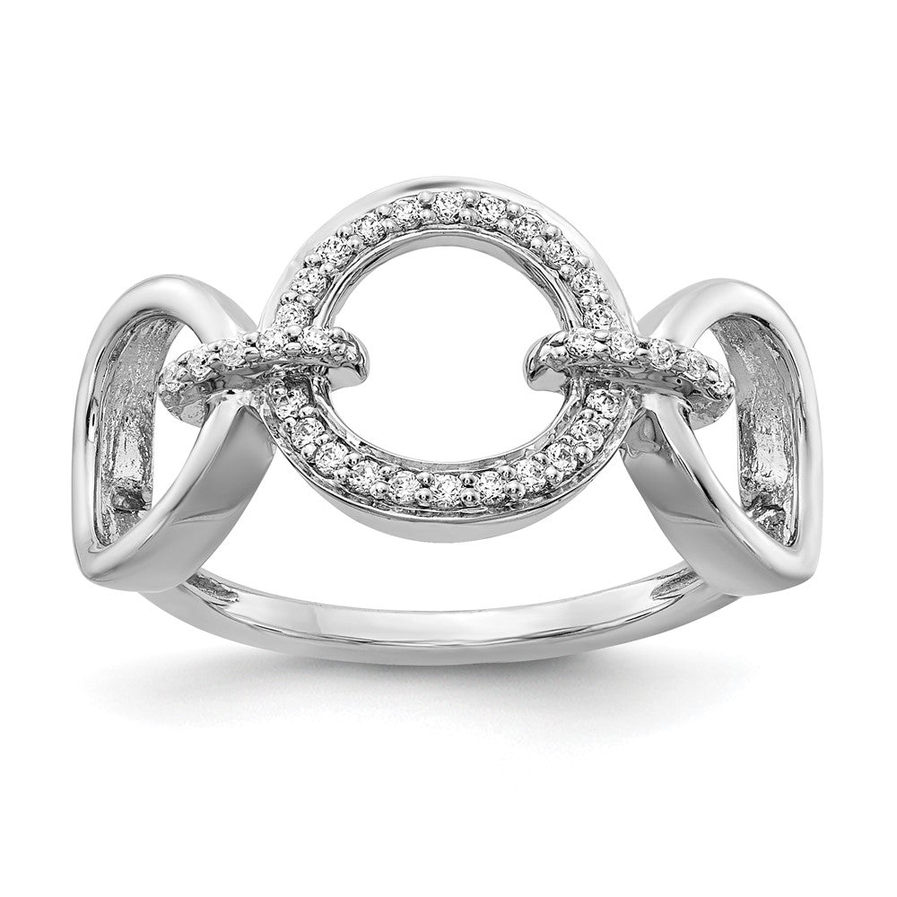 14k White Gold Diamond Fancy Circles Ring