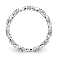 Load image into Gallery viewer, 14k White Gold Diamond Fancy Bamboo Ring
