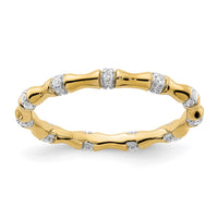 Load image into Gallery viewer, 14k Diamond Fancy Bamboo Ring
