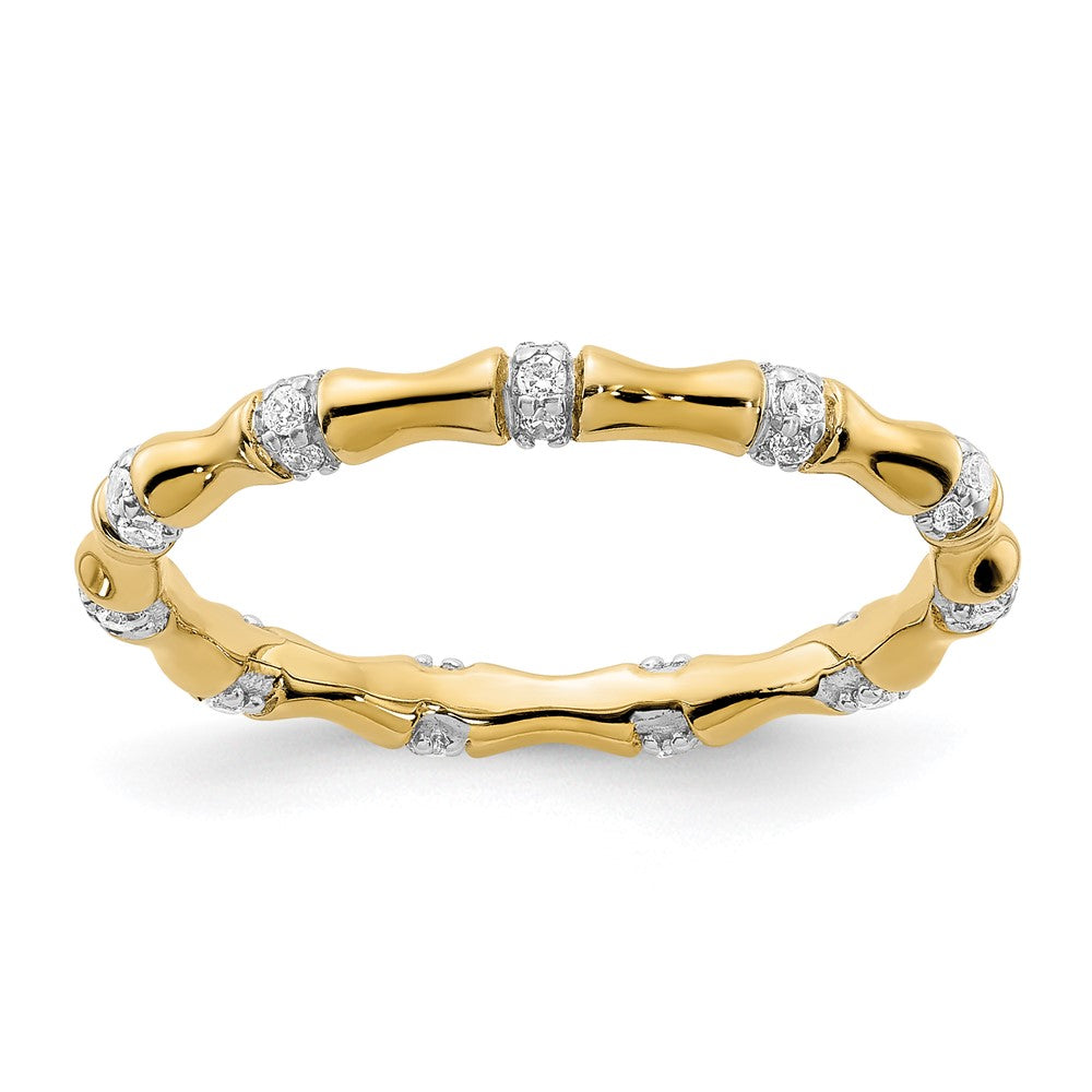 14k Diamond Fancy Bamboo Ring