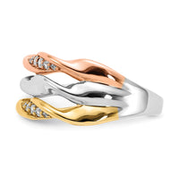Load image into Gallery viewer, 14k Tri-color Diamond Fancy Triple Twist Ring
