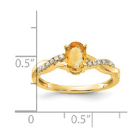 Load image into Gallery viewer, 14K Oval Citrine and Diamond Ring

