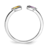Load image into Gallery viewer, 14k White Gold Marquise Amethyst and Citrine Ring
