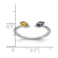 Load image into Gallery viewer, 14k White Gold Marquise Amethyst and Citrine Ring
