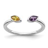 14k White Gold Marquise Amethyst and Citrine Ring