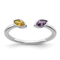 Load image into Gallery viewer, 14k White Gold Marquise Amethyst and Citrine Ring
