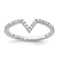 Load image into Gallery viewer, 14k White Gold V-shape Diamond Ring Guard
