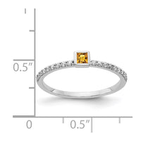 Load image into Gallery viewer, 14k White Gold Diamond and Princess Citrine Ring
