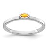 14k White Gold Bezel-set Marquise Citrine Ring