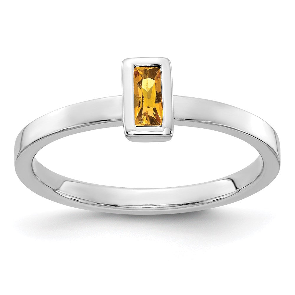 14k White Gold Citrine Ring