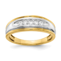 Load image into Gallery viewer, 14k Two-tone 5-Stone 1/4 carat Diamond Complete Men&#39;s Channel Band
