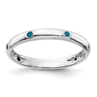 Load image into Gallery viewer, 14k White Gold 6-stone Blue Diamond Band
