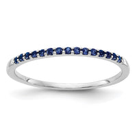 Load image into Gallery viewer, 14k White Gold Blue Sapphire Band
