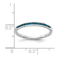 Load image into Gallery viewer, 14k White Gold Blue Diamond Channel Band
