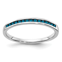 Load image into Gallery viewer, 14k White Gold Blue Diamond Channel Band
