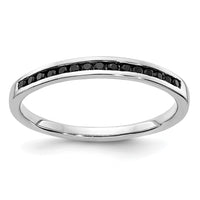 Load image into Gallery viewer, 14k White Gold Black Diamond Channel Band
