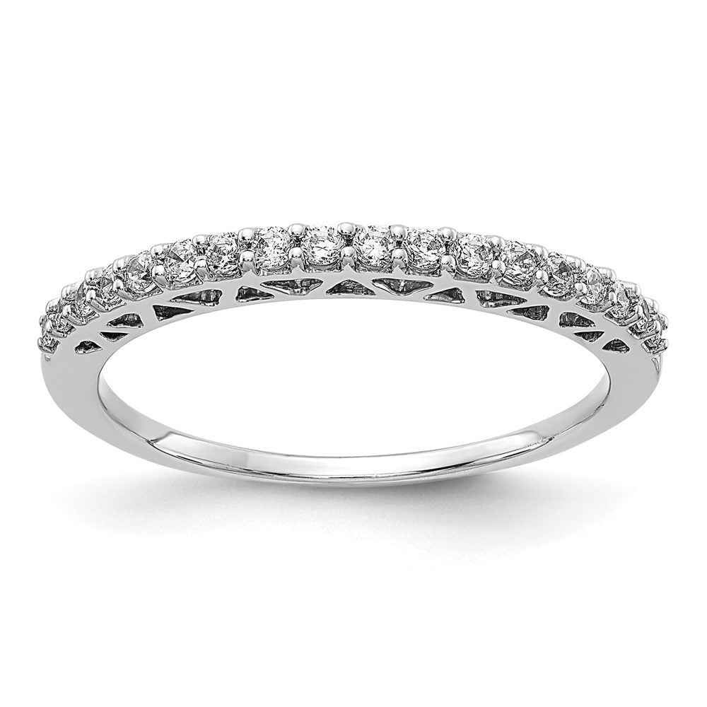 14k White Gold Polished Diamond Band