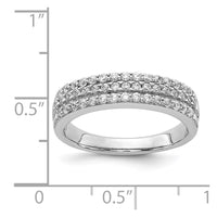 Load image into Gallery viewer, 14k White Gold 3-row Diamond Band
