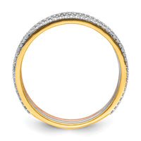 Load image into Gallery viewer, 14k Tri-color Diamond Trio Stackable Rings
