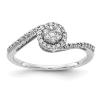 Load image into Gallery viewer, 14k White Gold Diamond Cluster Bypass Ring
