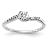 Load image into Gallery viewer, 14k White Gold Diamond Bypass Ring
