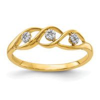 Load image into Gallery viewer, 14k Gold Polished Diamond Wave Ring
