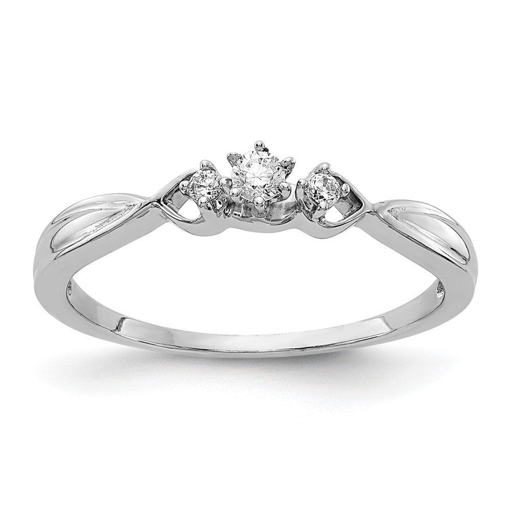 14k White Gold 3-stone Diamond Ring