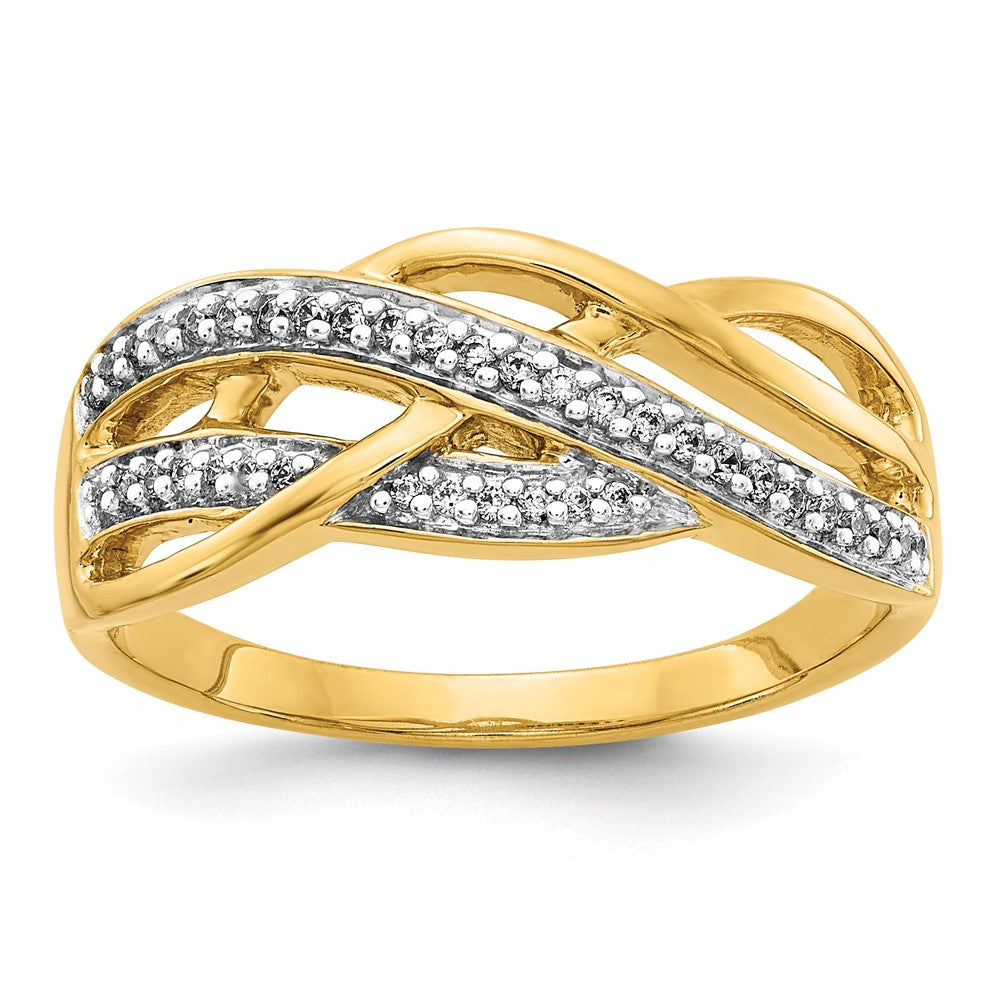 14k Diamond Woven Ring