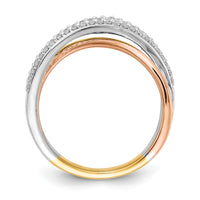 Load image into Gallery viewer, 14k Tri-color Overlap Diamond Ring
