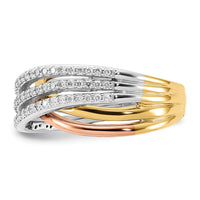 Load image into Gallery viewer, 14k Tri-color Overlap Diamond Ring
