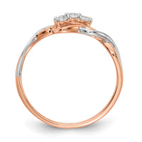 Load image into Gallery viewer, 14k Two-tone 3-stone Diamond Polished Twist Ring
