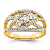 Load image into Gallery viewer, 14k Fancy 3-stone Diamond Ring
